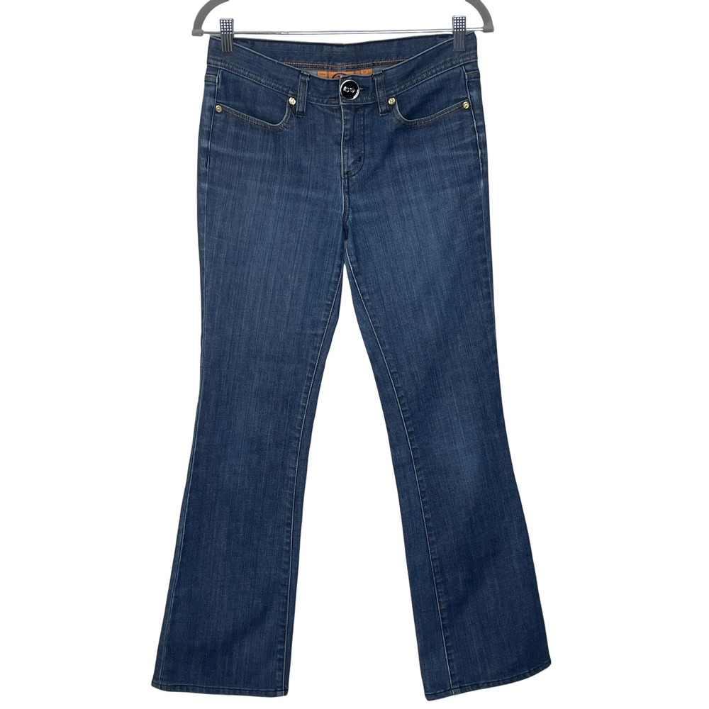 Tory Burch Women Bootcut Jeans Blue Wash Button Fly‎ Size 27
